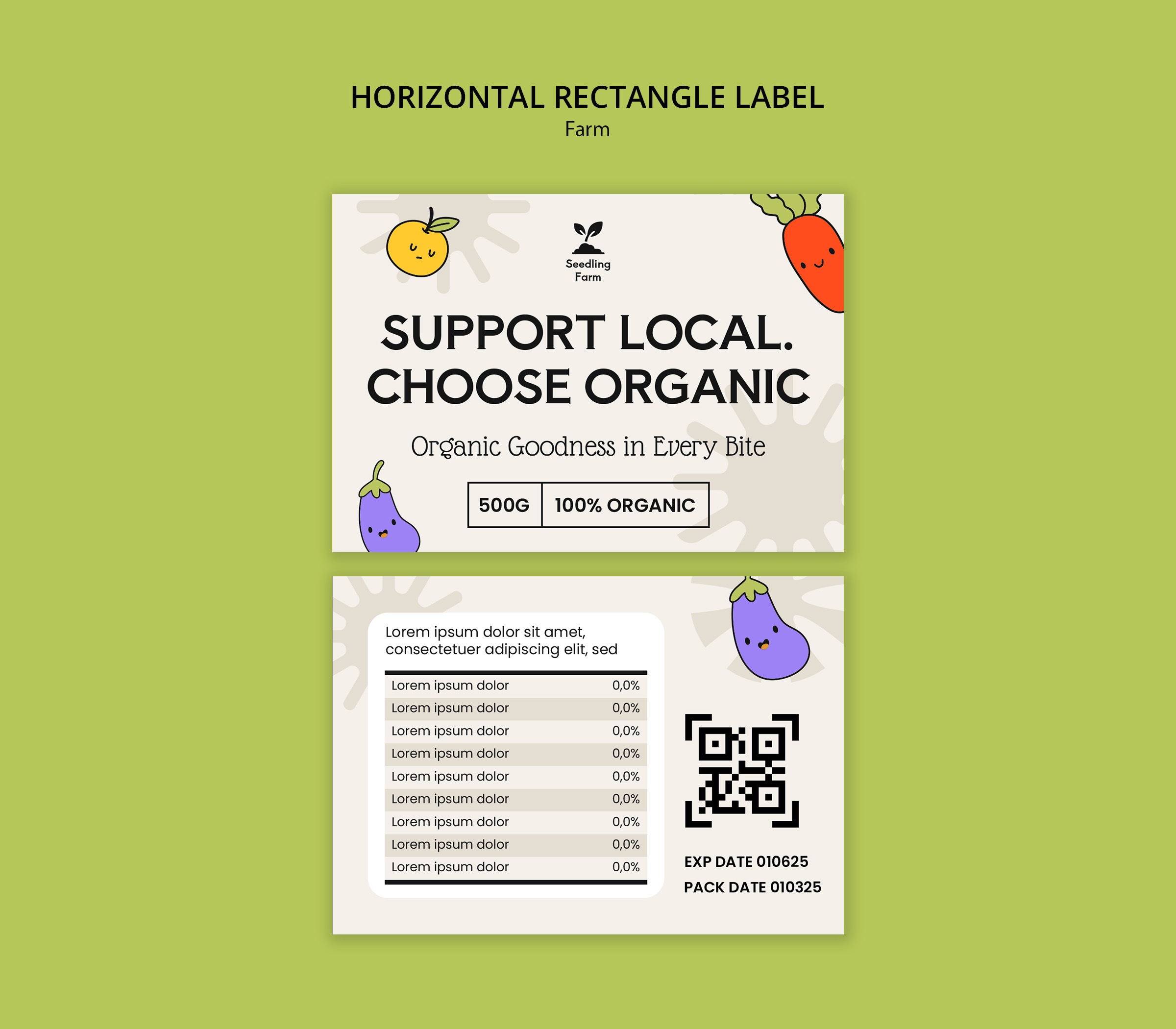 Eco-friendly marketing design materials with QR codes promoting sustainable business practices and organic product information