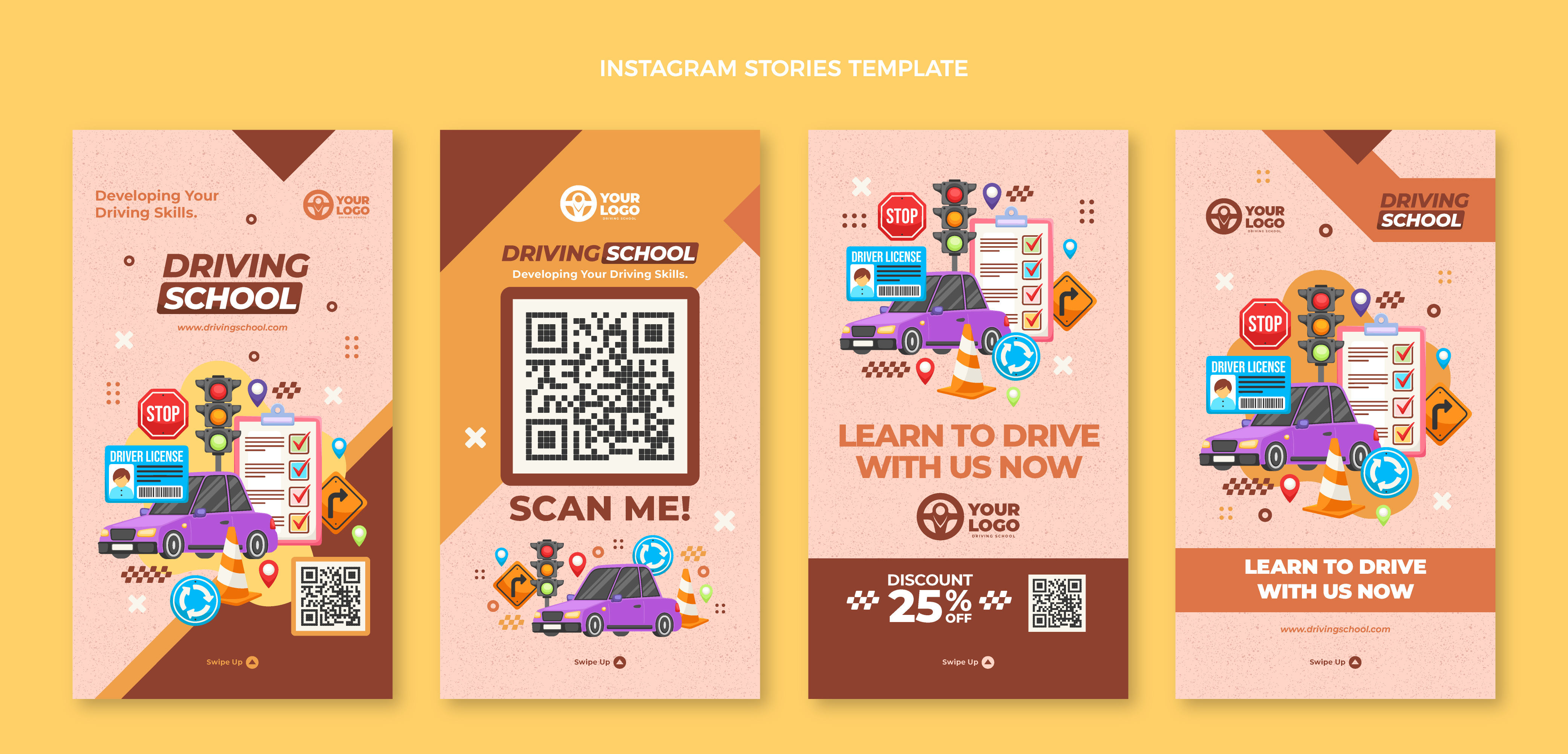 Educational learning materials and digital school resources with QR codes for instant access to online content and study tools