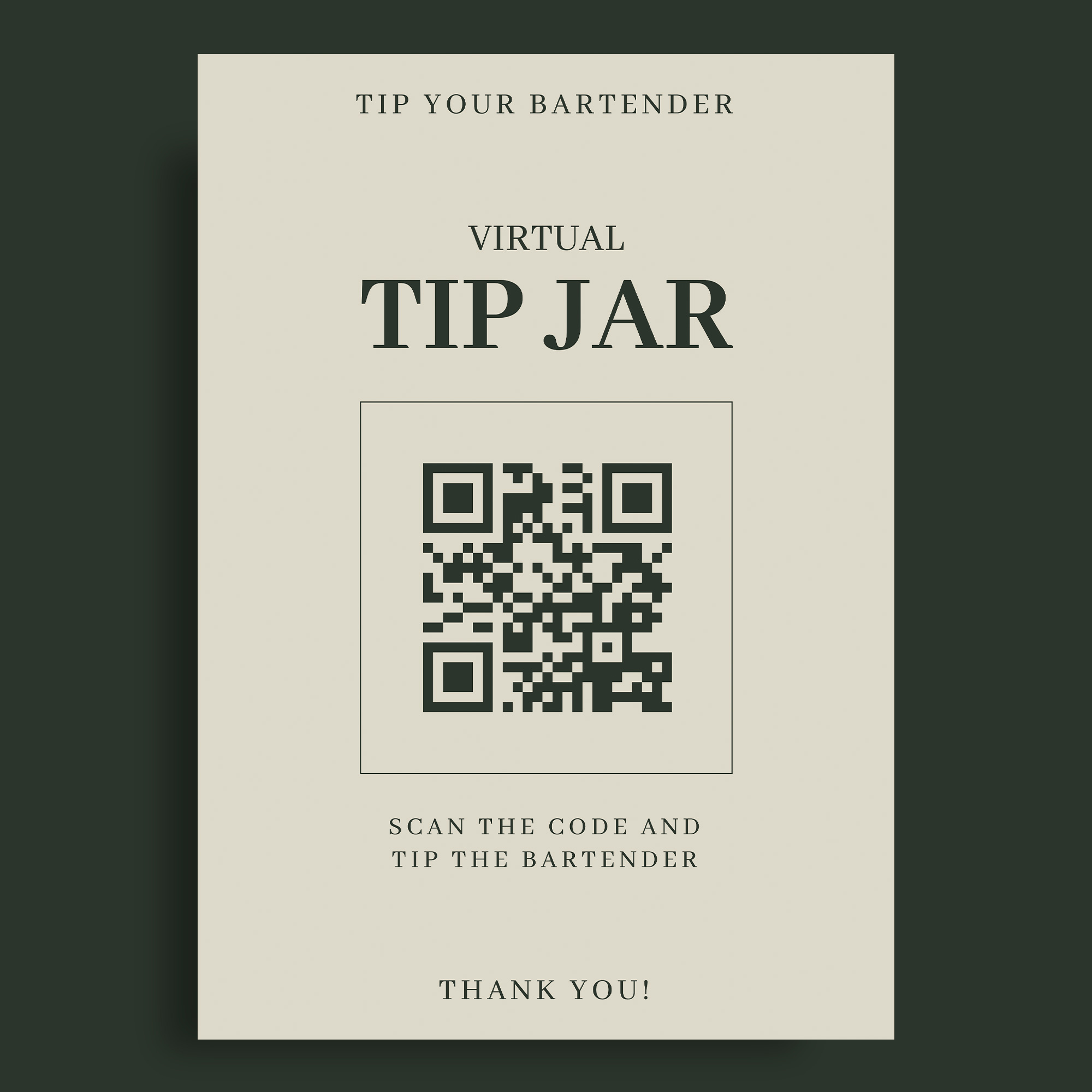 Personal organization tip jar with QR code for digital productivity systems and life management tools