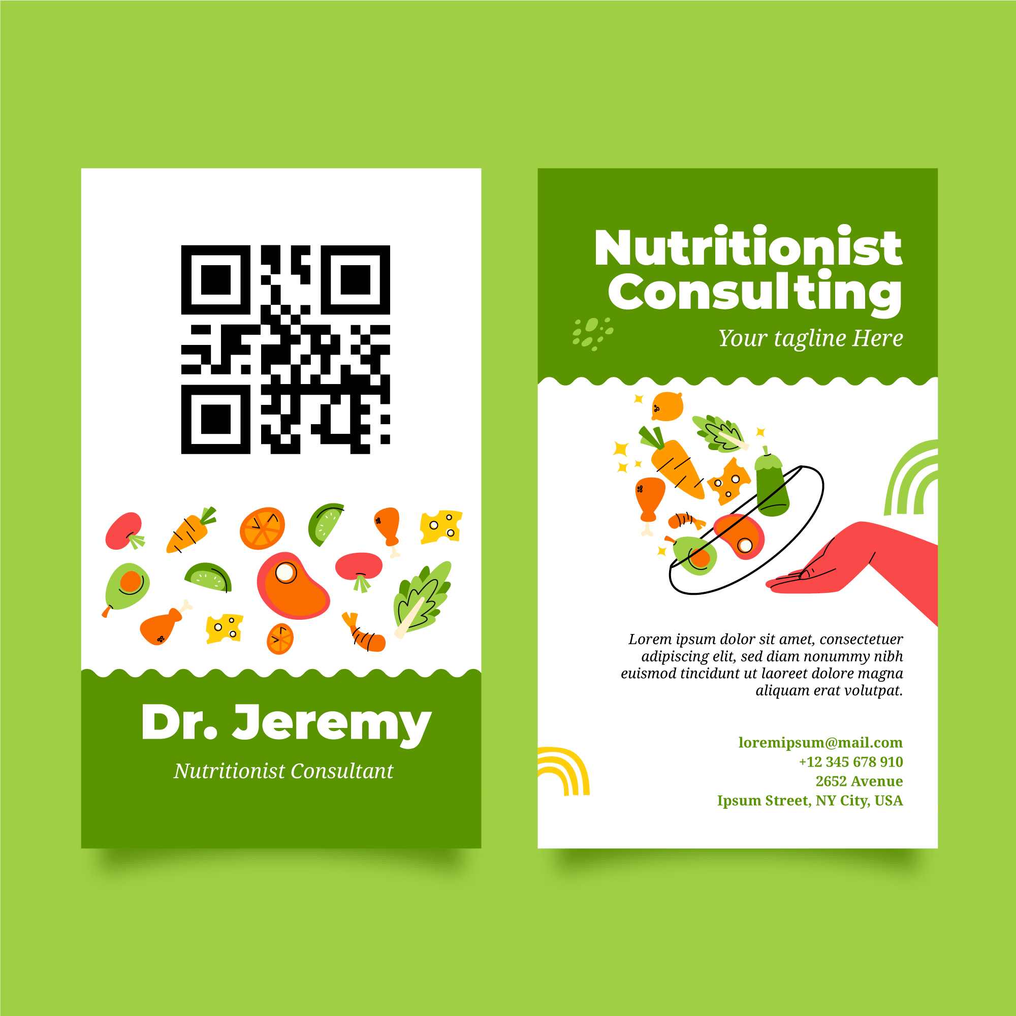 Health and nutrition consultation materials with QR codes for wellness tracking and dietary management solutions